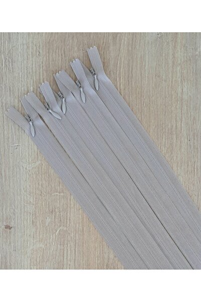 TıkTık AL Taş Rengi Bej Gizli Fermuar 40 Cm 5 Adet