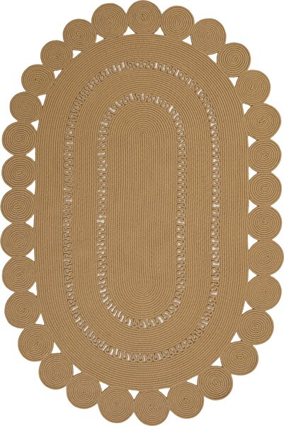 Cool Halı Luke 862 Naturel Oval Halı Paspas Örgü Hasır Kilim Yolluk Bohem Dek...
