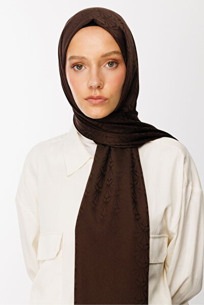 Mooncorn Σάλι ζακάρ με μοτίβο Lotus Bitter Brown