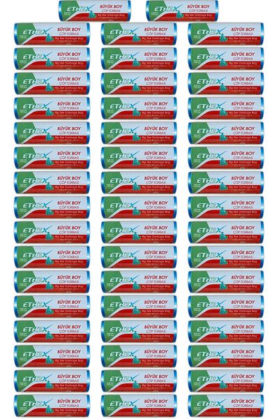 Ethex Large Size Garbage Bag 50 Pack 65 X 80 Cm Blue