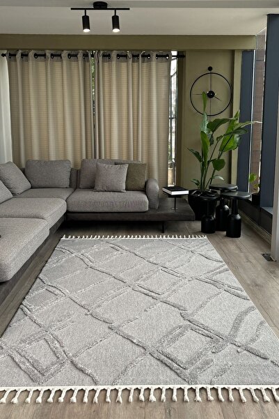 Cool Halı Palazzo 03 Gri Bukle Salon Halısı Hav Vermez Mutfak Halısı Çocuk Odası Halısı Koridor Kesme Yolluk