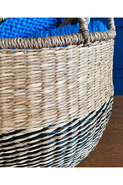 did homeware Sümer Çok Amaçlı Dekoratif Hasır Naturel Örme Organizer Siyah Se...