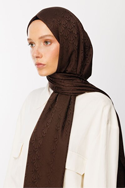 Mooncorn Σάλι ζακάρ με μοτίβο Lotus Bitter Brown