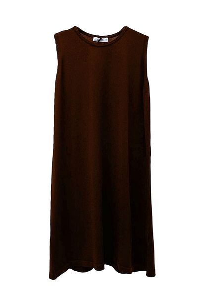 Nuss Mercerized 008 Model Knitwear Lingerie Tunic - Zero Sleeve, Καφέ Χρώμα