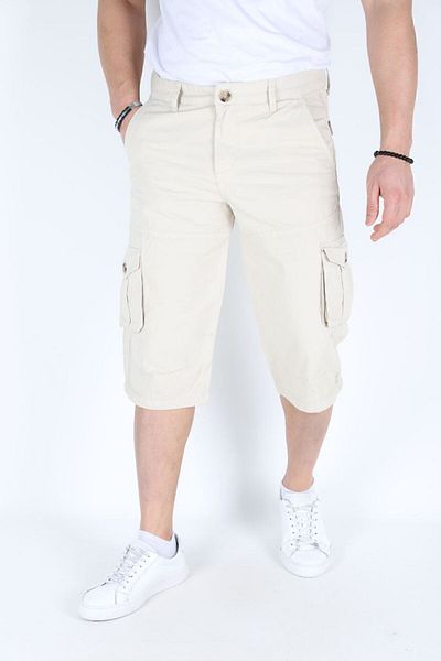 Dozor Bolion Boutigue New Season Below Knee Cargo Shorts Ecru