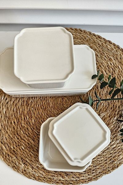GULHANILE 6 Pieces Porcelain Breakfast Set with Lid - 3 Pieces
