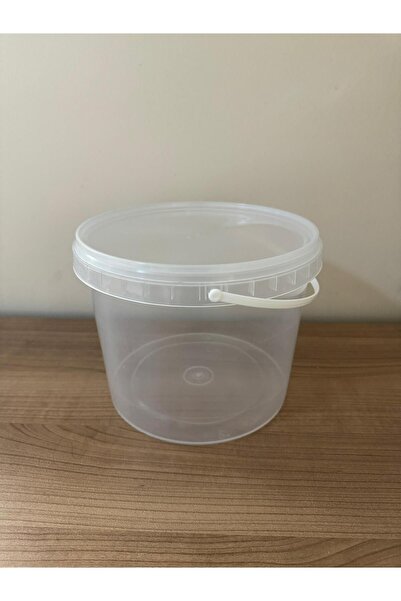 Erbaşlar 5 Adet 5 Lt Şeffaf Plastik Kova (KAPAKLI) Un, Bakliyat, Şeker, Yoğurt, Erzak Ve Gıda Saklama