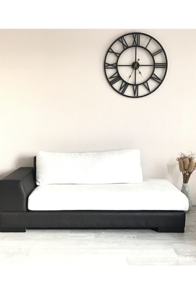 GULHANILE Ultima Regal Dekoratif Mat Siyah Ferforje 76 Cm.2688 B Iskelet Duvar Saati Büyük Boy