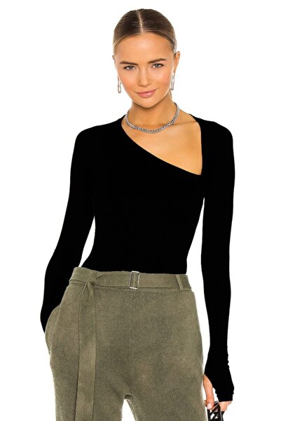 By Kul Design Жіночий чорний боді з довгими рукавами