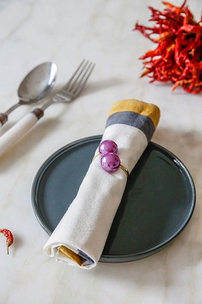 Arma House 6-Piece Purple Lollipop Gold Ring Napkin Ring