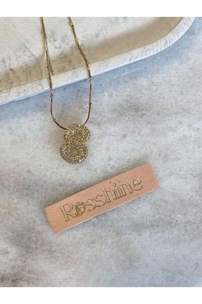 rosshine Gold Taşlı Balon S Harf Kolye Çelik