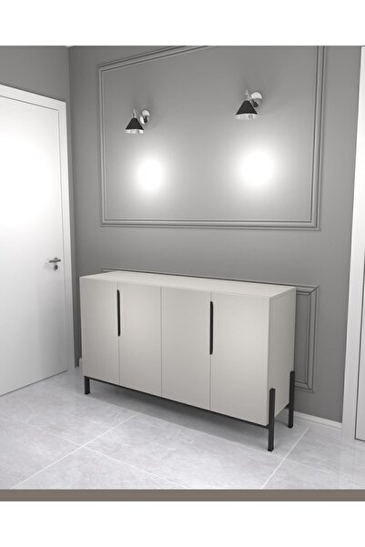 yapı ustam Mdflam Konsol Gri Kapaklı Klasör Dosya Dolabı Metal Ayaklı Tv Ünit...