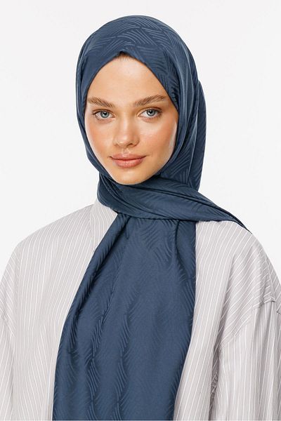 Mooncorn Anthracite Aura Patterned Silky Jacquard Shawl