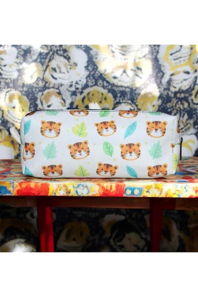 Nostaljik Lezzetler Tiger Patterned Sweet Pencil Case - School Pencil Case-Makeup Bag