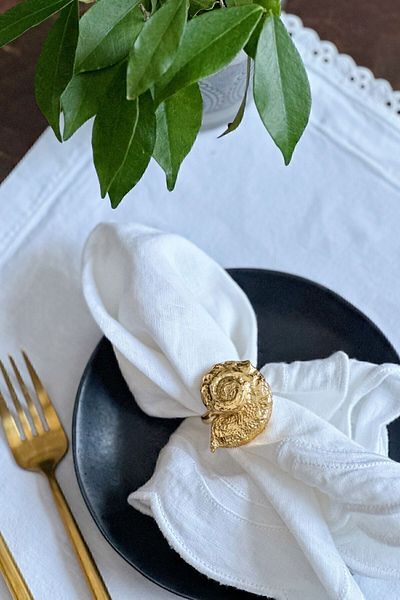 Arma House 6-Piece Luxury Marine Gold Napkin Ring