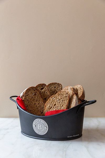 Arma House 23 cm Wide Black Country Large Size Bread Bowl