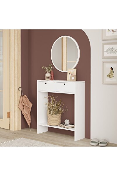 Yurudesign Larris Aynalı Dresuar 2 Kapaklı Beyaz Lr1-w