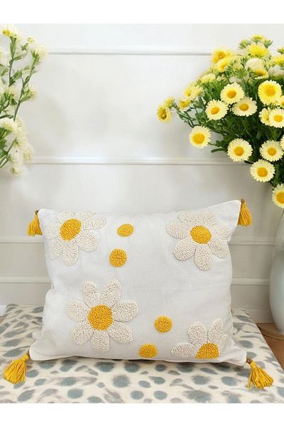 D&Y GAUDERY Yellow Daisy Punch Pillow Case Floral Pattern Pillowcase