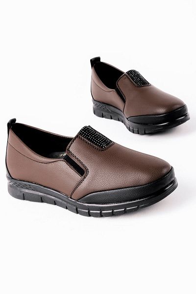 Lal Shoes & Bags Pantofi de zi cu piatră pentru femei Ava - maro