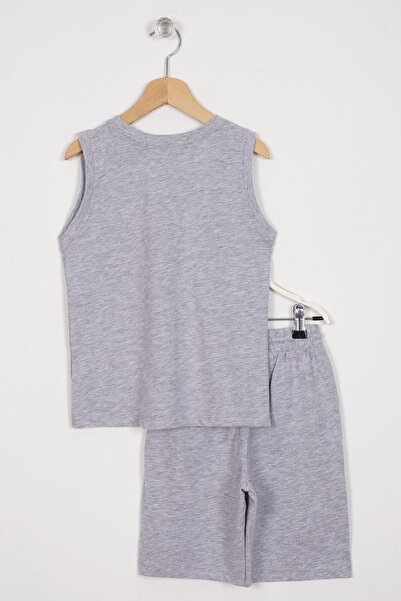 zepkids Boy's Gray Sport Wear Capri Suit - Embroidered