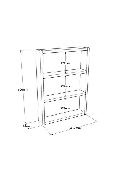 Yurudesign Pera 3'lü Duvar Rafı Mutfak Banyo Rafı Antrasit Pr1-an