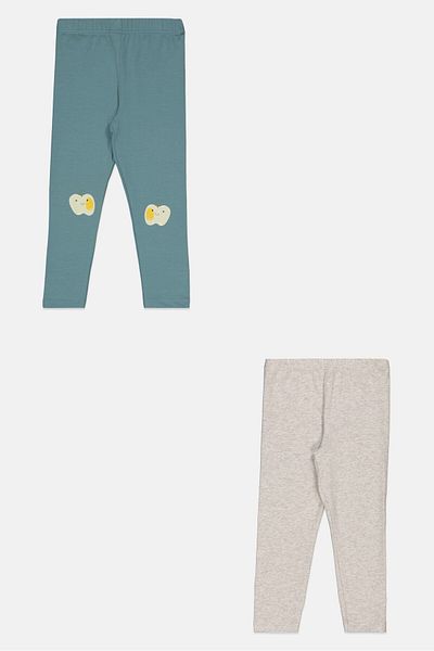 Tchibo Toddlers Girl 2 Packs Leggings, Grey Combo