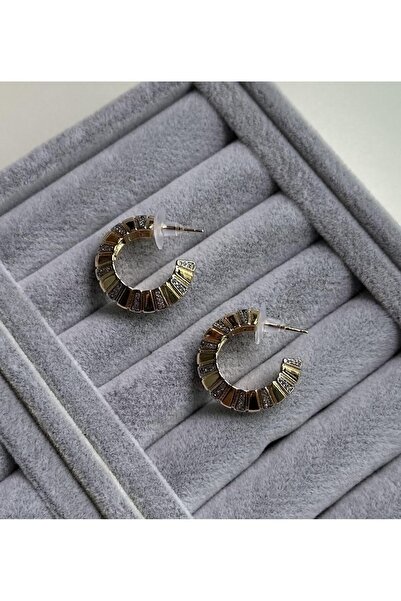 Serenity Atelier Yeni Sezon Coco Özel Tasarım Zirkon Taşlı Halka Küpe