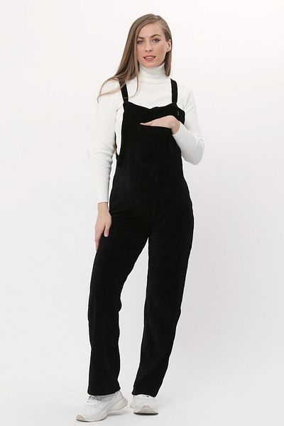 Luvmabelly Myra6111 - Black Velvet Maternity Salopet