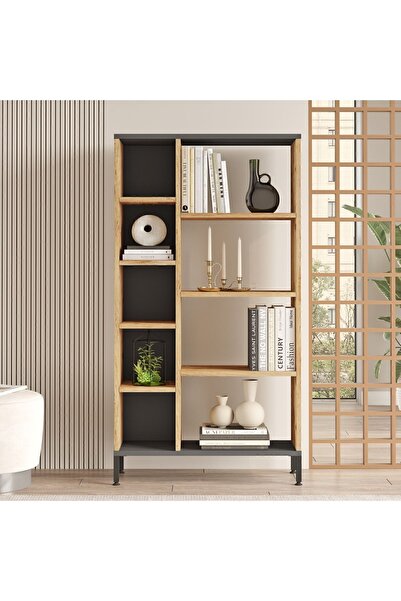 Yurudesign Royal Kitaplık Metal Ayaklı Çam Rl3-aa