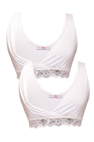 Luvmabelly Myra1862_1862 - Set sutien pentru alăptare gravidă - alb-alb