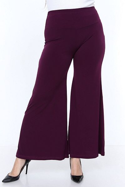 Palena Plna8201 - Sandy Long Palazzo Plum Trousers