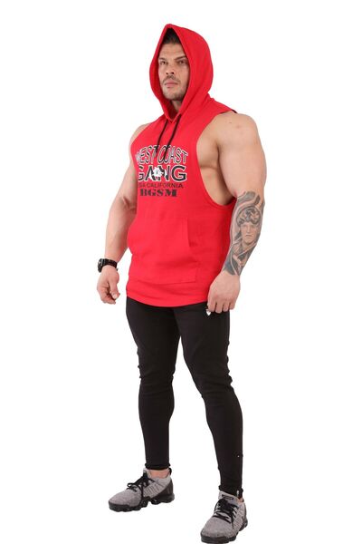 Big Sam Hooded Mesh Sleeveless Fitness T-shirt 2306