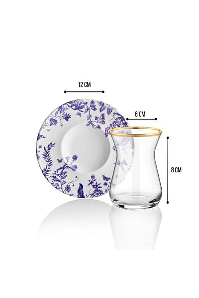 Nandy Home طقم شاي 12 قطعة لـ 6 أشخاص - موديل 4