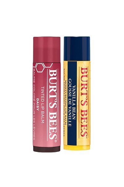 Burts Bees Colored Lip Care Cream Coral Flower - Tinted Lip Balm Daisy+ Vanilla Lip Balm