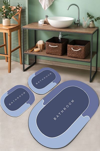 Chilai Home Skylife 3-Piece Bathroom Set: Rug and Mat