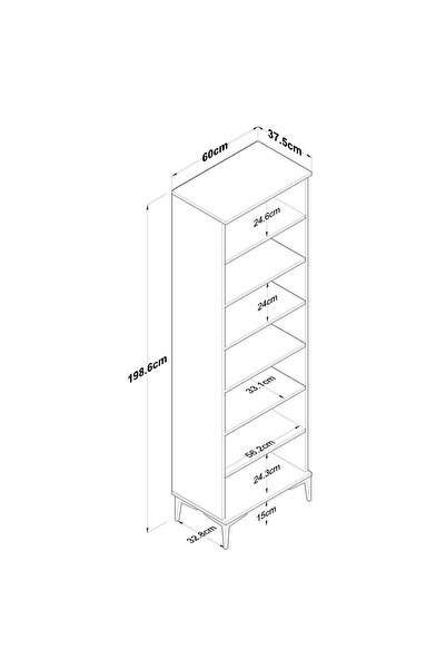 Rani Mobilya Rani JE102 Çok Amaçlı Dolap 2 Kapaklı 7 Raflı Banyo Kiler Mutfak Dolabı Sepet Ceviz - Beyaz