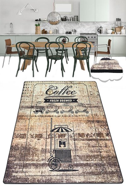 Chilai Home Coffee Store Yıkanabilir Mutfak Halısı , Kaymaz Taban Mutfak Halı...
