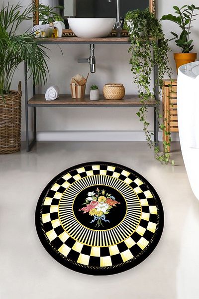 Chilai Home Διαμέτρου τετραγωνικού 100x100 cm Μοκέτα μπάνιου Χαλάκι μπάνιου Djth