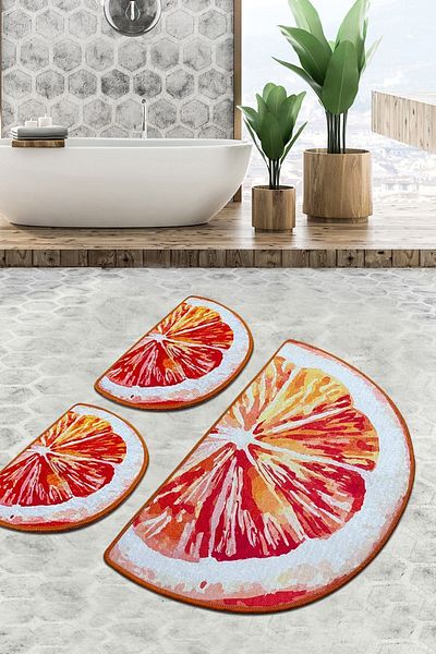 Chilai Home Set de covoare de baie Grapefruit din 3 piese