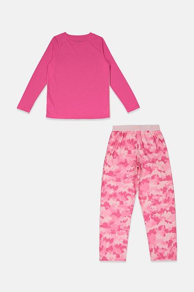 Hurley Kid Girls 2 Pieces Top And Pants Sleepwear Set, Pink