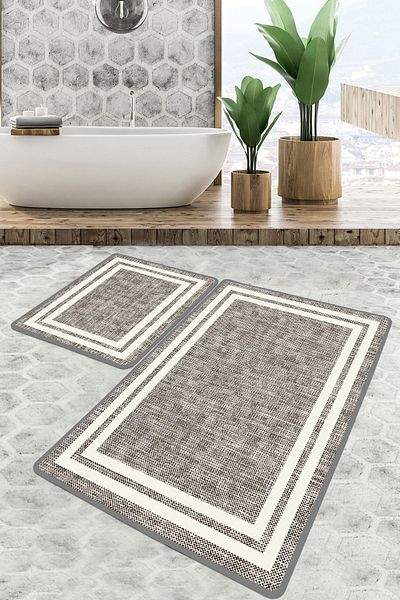 Chilai Home Formica Χαλιά Μπάνιου Σετ 2 Χαλιά Μπάνιου Χαλάκι Μπάνιου Πλένεται Djtbanyo