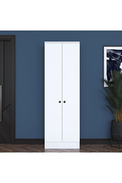 Rani Mobilya Rani P6 Modern Kapaklı Portmanto Askılık Vestiyer Beyaz M14