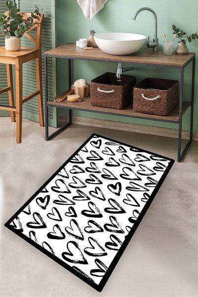 Chilai Home Small Heart 70X120 cm Bathroom Carpet Bath Mat Djth