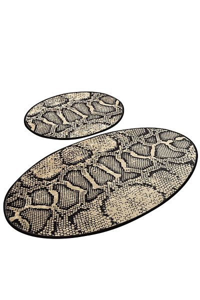 Chilai Home Snake Σετ 2 Χαλιά Μπάνιου Σετ Χαλιά, Σετ Τουαλέτας Djtbanyo