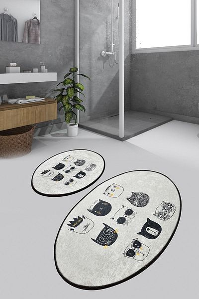Chilai Home Σετ 2 Cutie Χαλάκι Μπάνιου Αντιολισθητικό Κάθισμα Τουαλέτας Djtbanyo