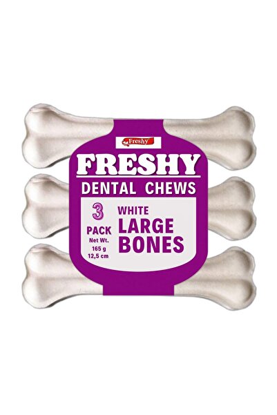 Dental Chews White Large Bone Dog Köpek Diş Sağlığı Ödül Çiğneme Beyaz Kemiği 12,5 Cm 3 Lü 165 Gr