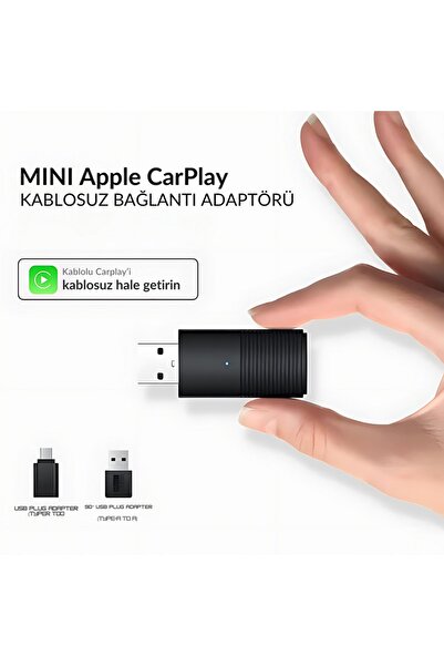 Dark Mini Pro Araç Kiti Apple Cihazlar İçin Kablosuz Apple Carplay Adaptör Wi...