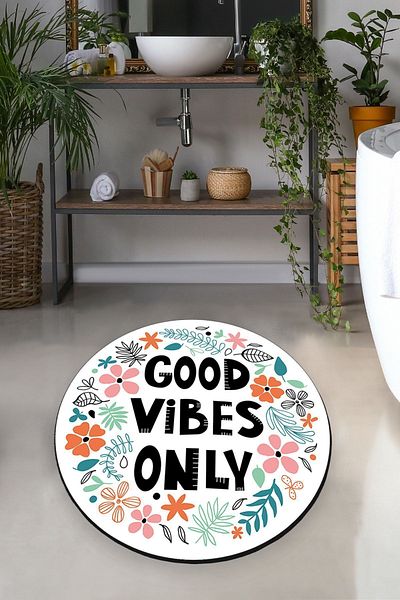 Chilai Home Flower in the Garden Diameter 100X100 cm Bathroom Carpet Bath Mat Djth