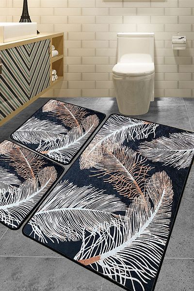 Chilai Home Set de covoare de baie Pomesa din 3 piese Djtbanyobanyo