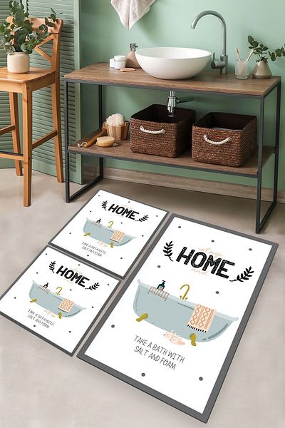 Chilai Home Bathtub Set of 3 Bath Rug Bath Mat Djtbanyo